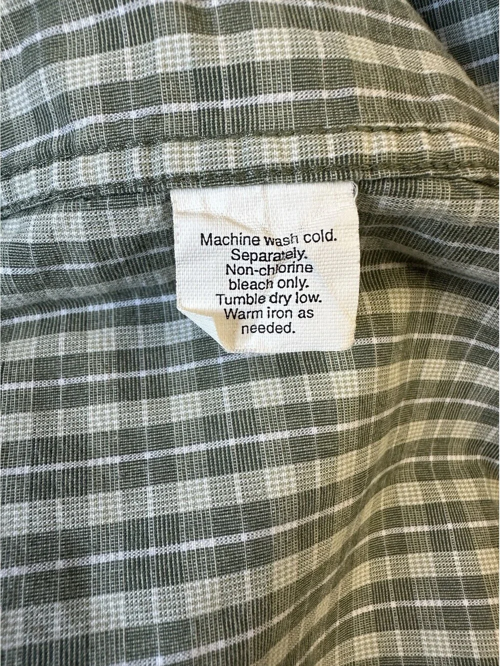 J Crew Green White Plaid Short  Sleeve Button Down Shirt Men’s Lg Cotton